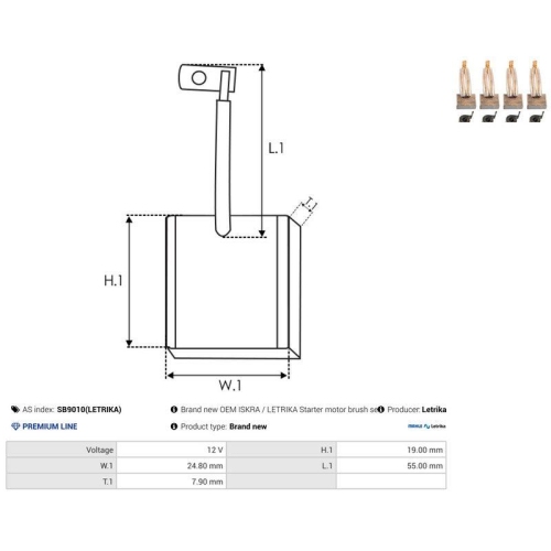 AS-PL Kohleb&uuml;rste, Starter Letrika SB9010(LETRIKA)