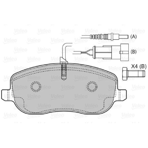 VALEO Bremsbelagsatz, Scheibenbremse 598553