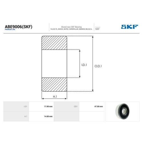 AS-PL Lager SKF ABE9006(SKF)