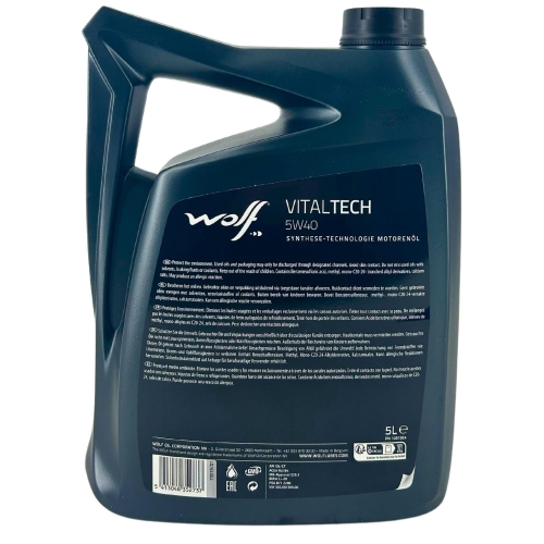 Motor&ouml;l Motoren&ouml;l Wolf VitalTech 5W-40 5 Liter Kanister 1051924