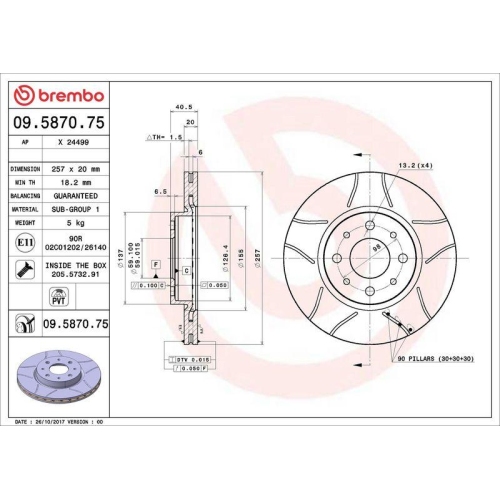 BREMBO Bremsscheibe XTRA LINE - Max 09.5870.75
