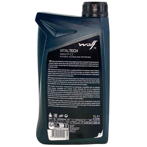Motor&ouml;l Motoren&ouml;l Wolf VitalTech 5W-40 PI C3 1 Liter Flasche 1051950