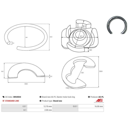 AS-PL Reparatursatz, Starter AS SRS3034
