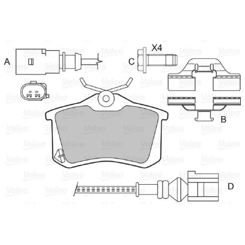 VALEO Bremsbelagsatz, Scheibenbremse 598681