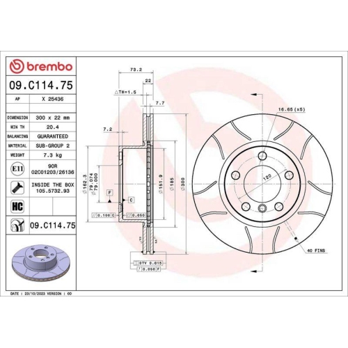 BREMBO Bremsscheibe XTRA LINE - Max 09.C114.75