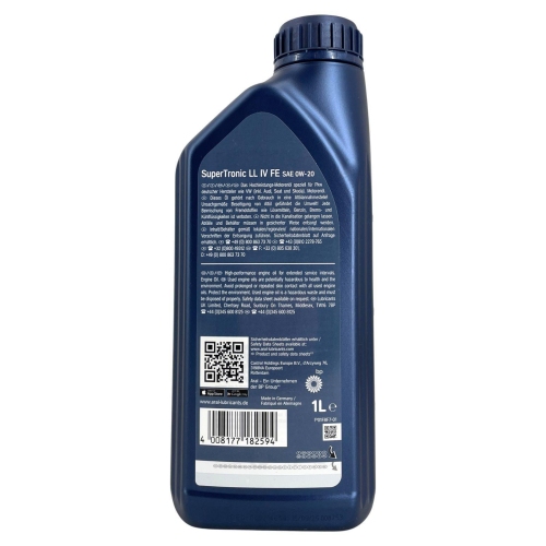 Motor&ouml;l Motoren&ouml;l Aral SuperTronic LL IV FE 0W-20 1 Liter Flasche 15F45F