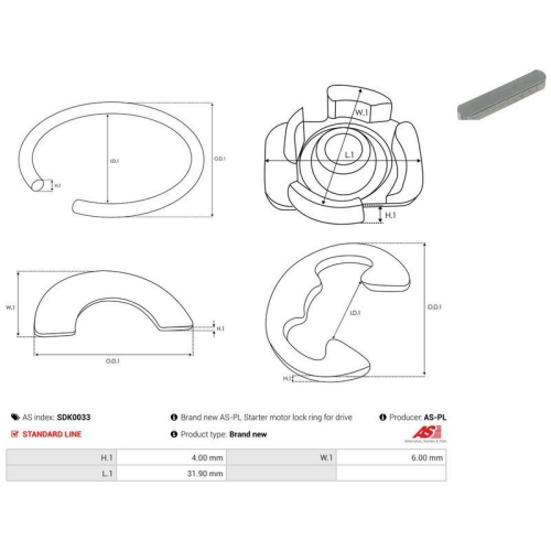 AS-PL Reparatursatz, Starter AS SDK0033