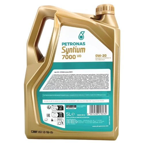 Motor&ouml;l Motoren&ouml;l SYNTIUM 7000 VO 0W-20 5-Liter Kanister PETRONAS 70721M12EU