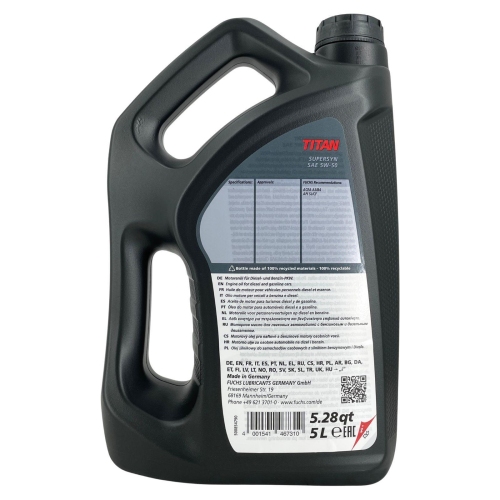 Motor&ouml;l Motoren&ouml;l Fuchs Titan Supersyn 5W-50 5 Liter Kanister 602084736