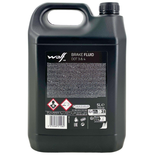 Wolf Bremsfl&uuml;ssigkeit Brake Fluid DOT 3 & 4 - 5 Liter Kanister 8311482