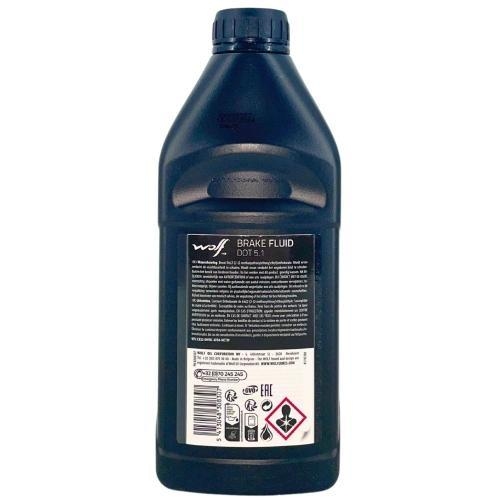 Wolf Bremsfl&uuml;ssigkeit Brake Fluid DOT 5.1 - 1 Liter Flasche 8308307