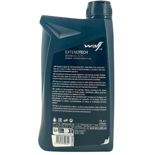 Getriebe&ouml;l Wolf ExtendTech 80W-90 LS GL 5 - 1 Liter Flasche 8300622