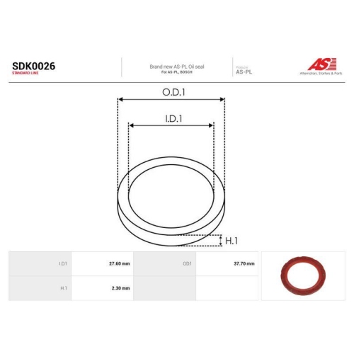 AS-PL Reparatursatz, Generator AS SDK0026