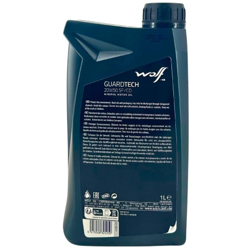 Motor&ouml;l Motoren&ouml;l Wolf GuardTech 20W-50 SF/CD 1 Liter Flasche 8325250