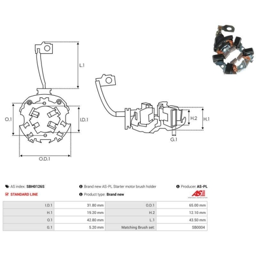 AS-PL Halter, Kohleb&uuml;rsten AS SBH0126S