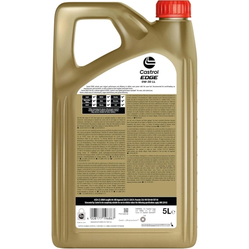 Motoröl Motorenöl EDGE 0W-30 LL 5 Liter Castrol Kanister15FEFC