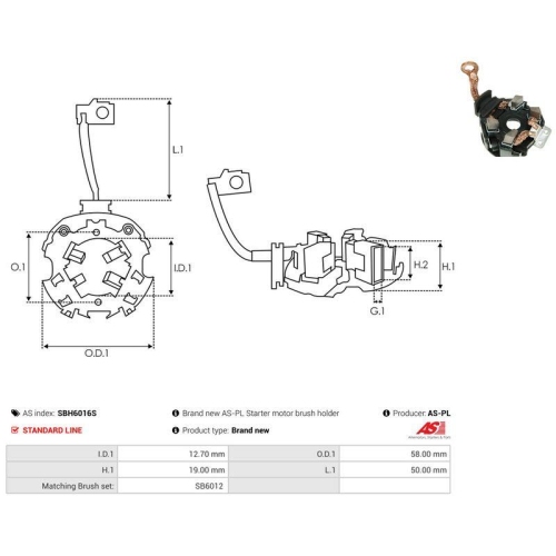 AS-PL Halter, Kohleb&uuml;rsten AS SBH6016S