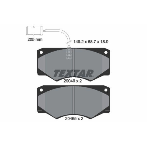 TEXTAR Bremsbelagsatz, Scheibenbremse 2904001