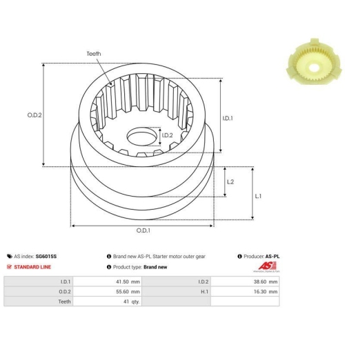 AS-PL Reparatursatz, Starter AS SG6015S
