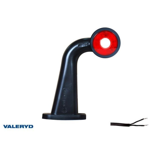 LED Seitenmarkierungsleuchte WAS L 180x157,6x49,5 rot/wei&szlig; 180mm kabel Anh&auml;nger