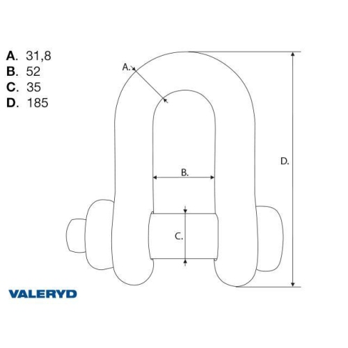 Sch&auml;kel, Standard mit Schraube G-2150, WLL 12000Kg Anh&auml;nger Valeryd 6510399