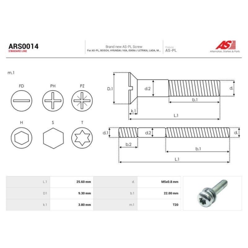 AS-PL Reparatursatz, Generator AS ARS0014