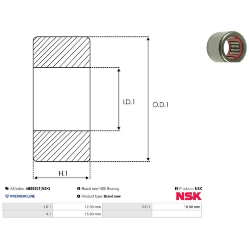 AS-PL Lager NSK ABE9201(NSK)