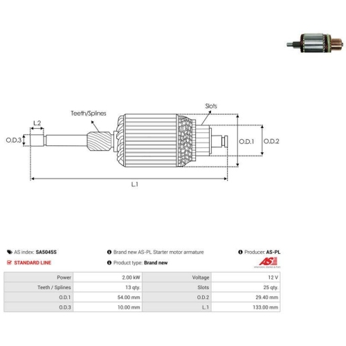 AS-PL Anker, Starter AS SA5045S