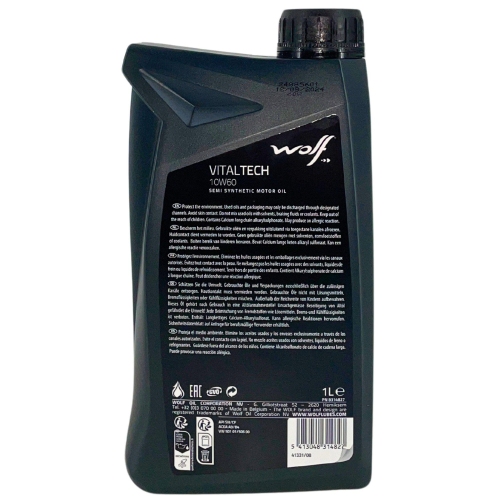 Motor&ouml;l Motoren&ouml;l Wolf VitalTech 10W-60 1 Liter Flasche 8314827