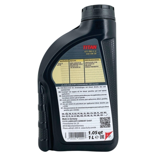 Motor&ouml;l Motoren&ouml;l Fuchs Titan GT1 PRO C-3 5W-30 1 Liter 602009166