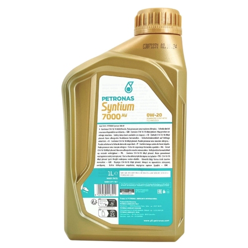 Motor&ouml;l Motoren&ouml;l SYNTIUM 7000 AV 0W-20 1 Liter Flasche PETRONAS 70410E18EU