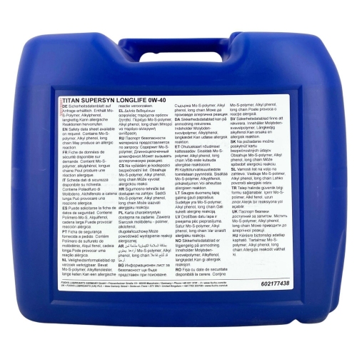 Motor&ouml;l Motoren&ouml;l Fuchs Titan Supersyn Longlife 0W-40 20 Liter 602177438