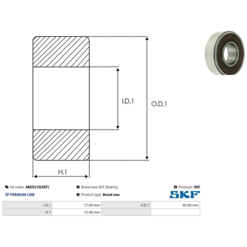 AS-PL Lager SKF ABE9210(SKF)