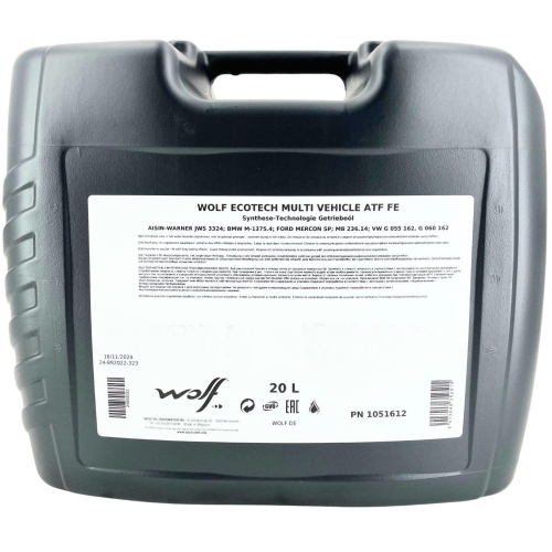 Automatikgetriebe&ouml;l Wolf EcoTech Multi Vehicle ATF FE/ 20 Liter Kanister 1051612