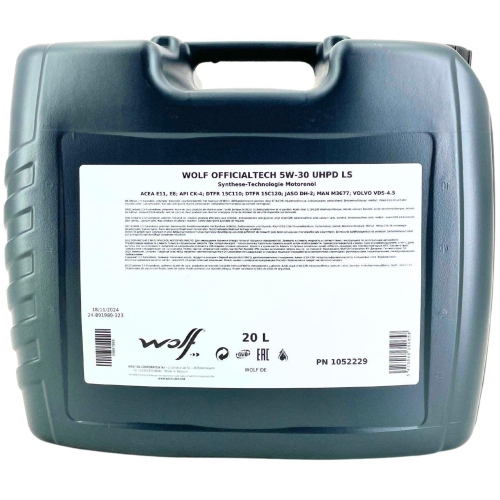 Motor&ouml;l Motoren&ouml;l Wolf OfficialTech 5W-30 UHPD LS 20 Liter Kanister 1052229