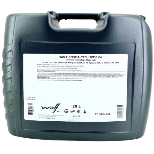 Motor&ouml;l Motoren&ouml;l Wolf OfficialTech 5W-30 C4 20 Liter Kanister 1051656