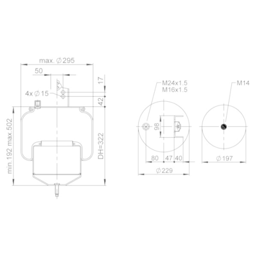 PRIME-RIDE Federbalg, Luftfederung Value Range 1R11-805