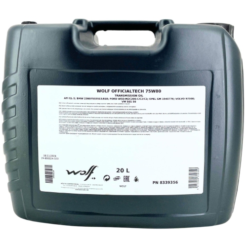 Getriebe&ouml;l Wolf OfficialTech 75W-80 - 20 Liter Kanister 8339356