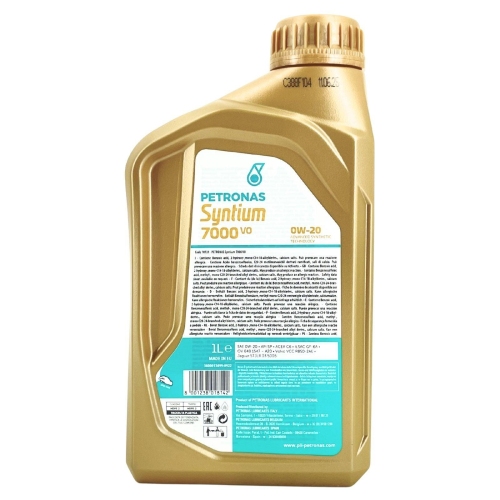 Motor&ouml;l Motoren&ouml;l SYNTIUM 7000 VO 0W-20 1 Liter Flasche PETRONAS 70721E18EU
