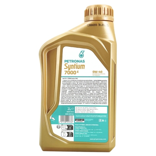 Motor&ouml;l Motoren&ouml;l SYNTIUM 7000 E 0W-40 SP 1 Liter Flasche PETRONAS 70722E18EU