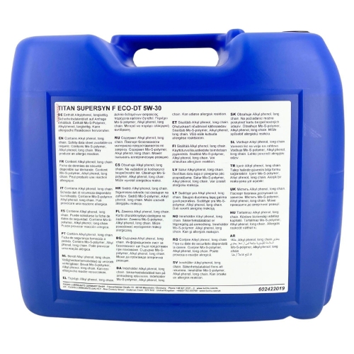 Motor&ouml;l Motoren&ouml;l Fuchs Titan Supersyn F ECO-DT 5W-30 20 Liter 601102493