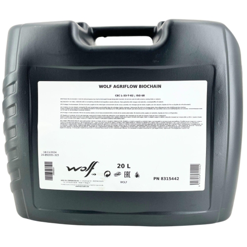 Wolf Bio Ketten&ouml;l AgriFlow Biochain 20 Liter Kanister 8315442