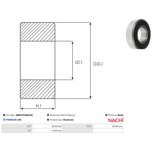 AS-PL Lager Nachi ABE9197(NACHI)