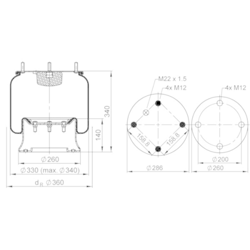 PHOENIX Federbalg, Luftfederung Quality Range 1 D 28 A-2