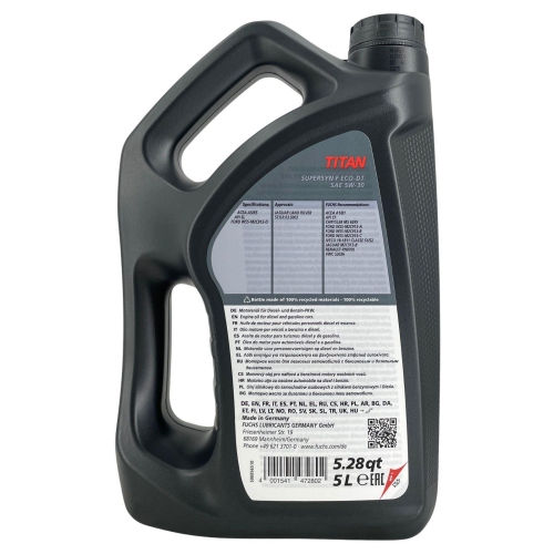 Motor&ouml;l Motoren&ouml;l Fuchs Titan Supersyn F ECO-DT 5W-30 5 Liter 602007919