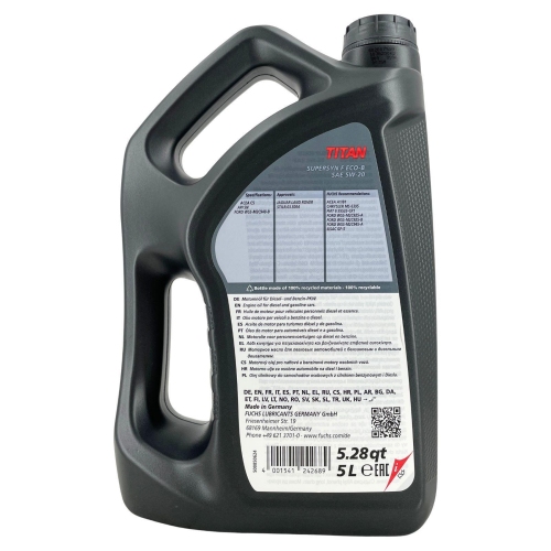 Motor&ouml;l Motoren&ouml;l Fuchs Titan Supersyn F ECO-B 5W-20 5 Liter 602007599