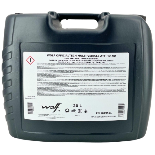 Automatikgetriebe&ouml;l Wolf OfficialTech Multi Vehicle ATF HD-ND 20 Liter 1049511