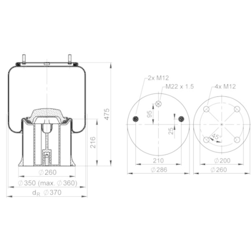 PHOENIX Federbalg, Luftfederung Quality Range 1 D 28 D-11