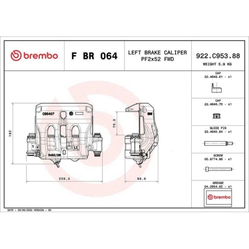 BREMBO Bremssattel PRIME LINE F BR 064