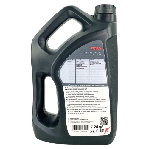 Motor&ouml;l Motoren&ouml;l Fuchs Titan Supersyn Longlife 5W-40 5 Liter 602719805